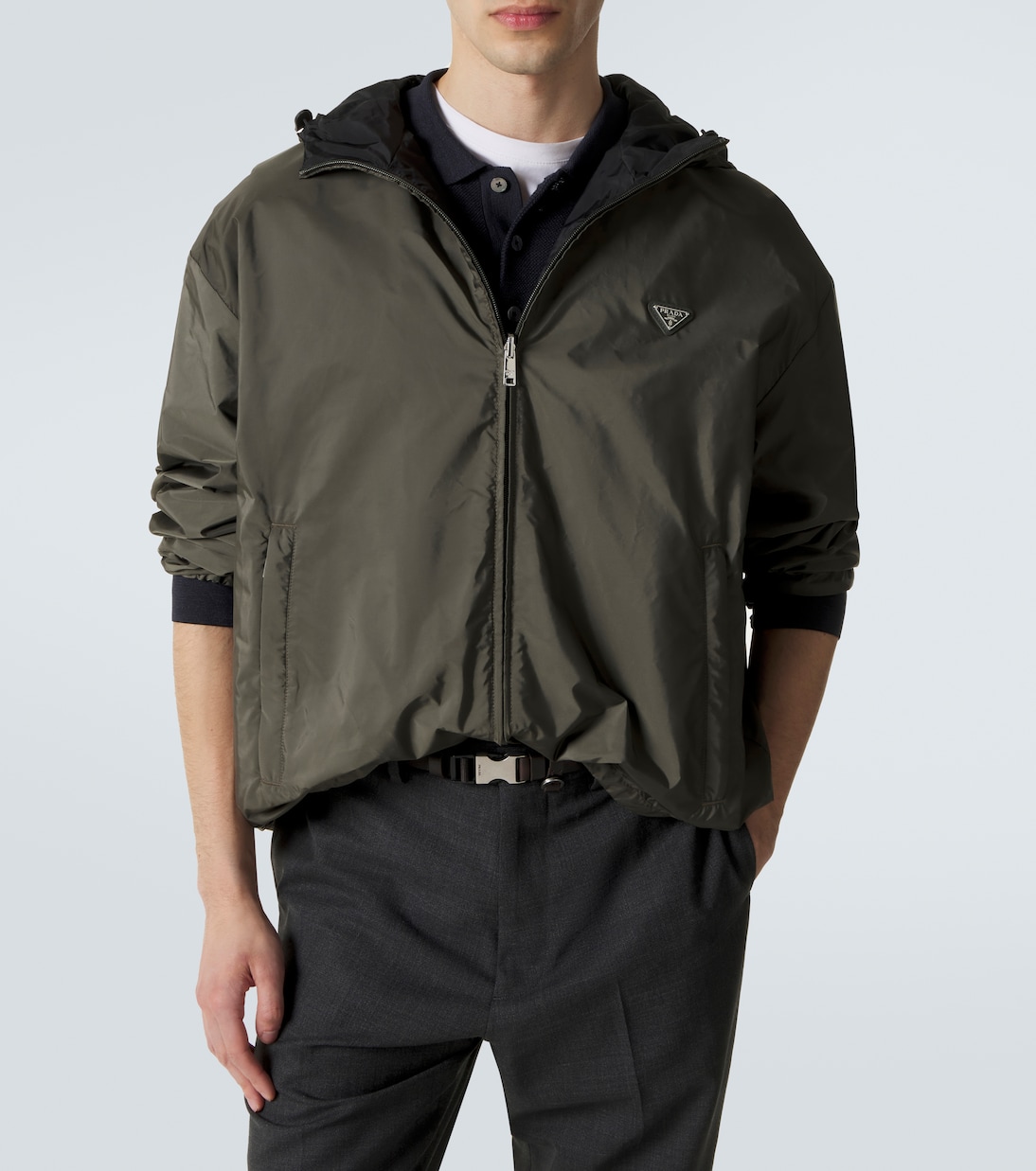 Re-Nylon reversible leather-trimmed jacket | Prada
