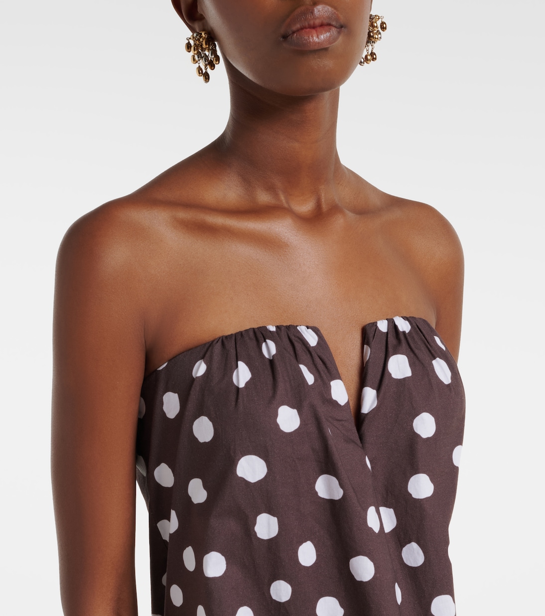 Polka-dot cotton-blend maxi dress | Adriana Degreas
