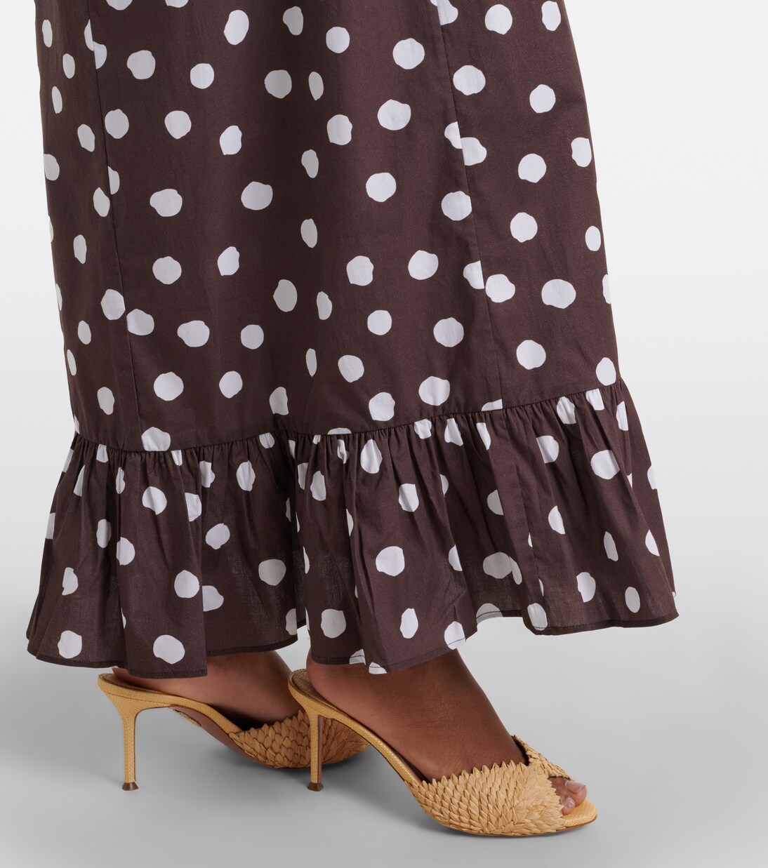 Polka-dot cotton-blend maxi dress | Adriana Degreas
