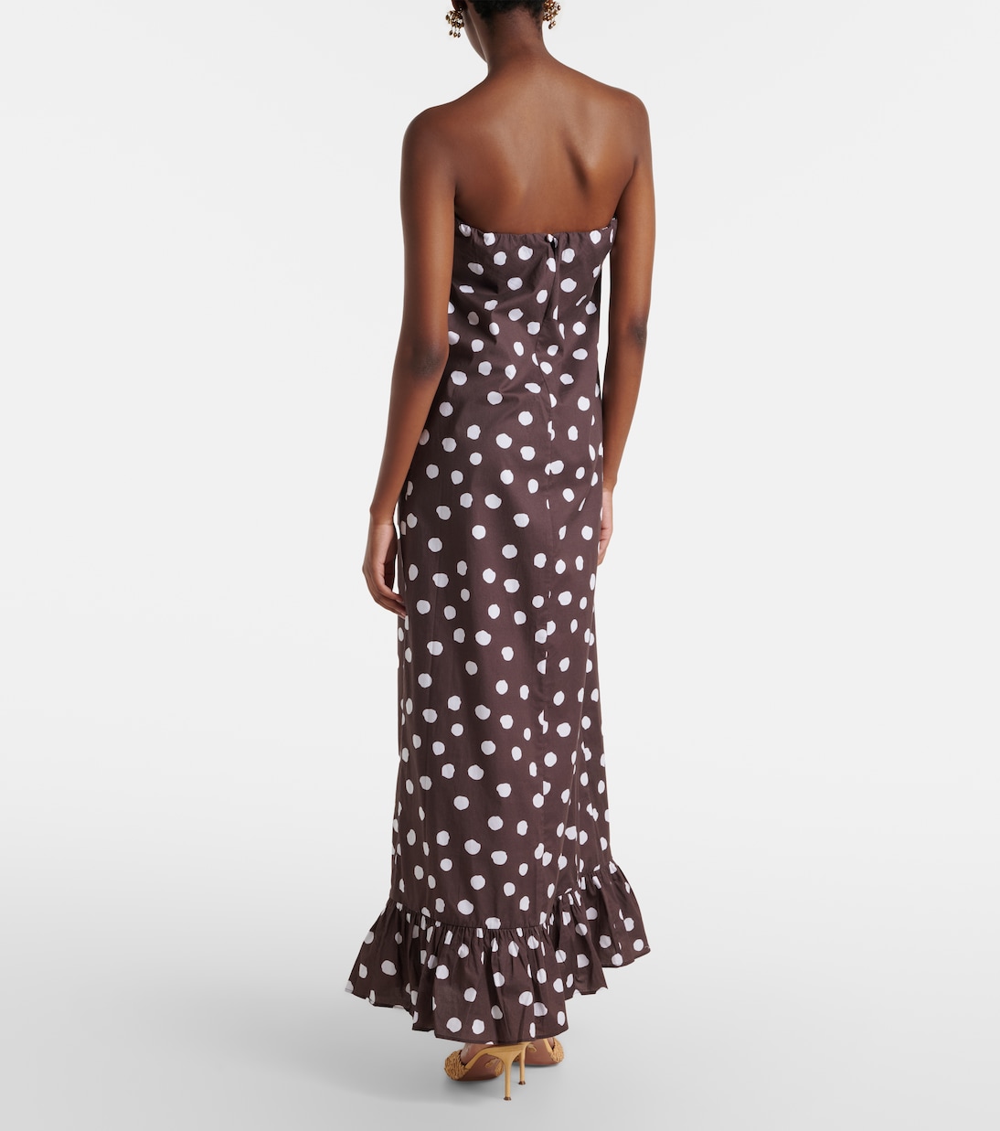 Polka-dot cotton-blend maxi dress | Adriana Degreas
