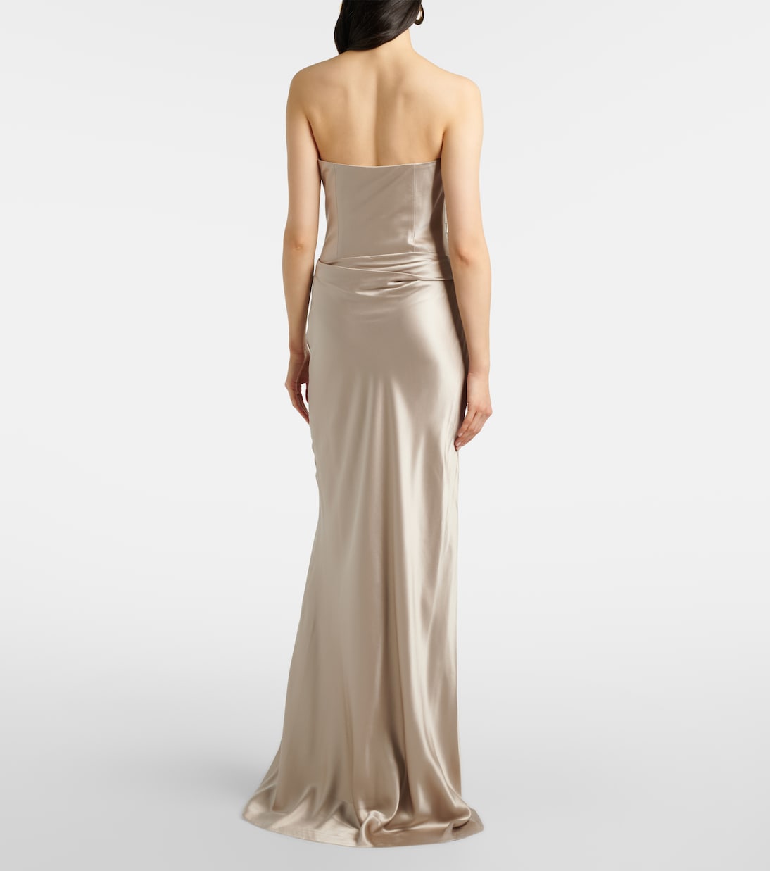 Bustier-Robe aus Seidensatin | The Sei