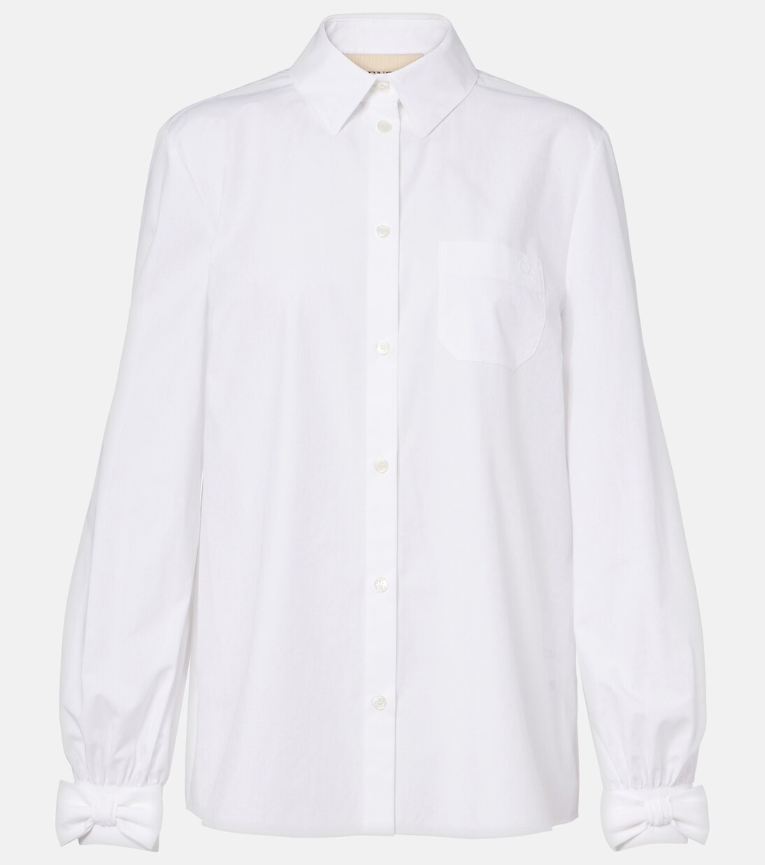 Bow-detail cotton poplin shirt | Valentino