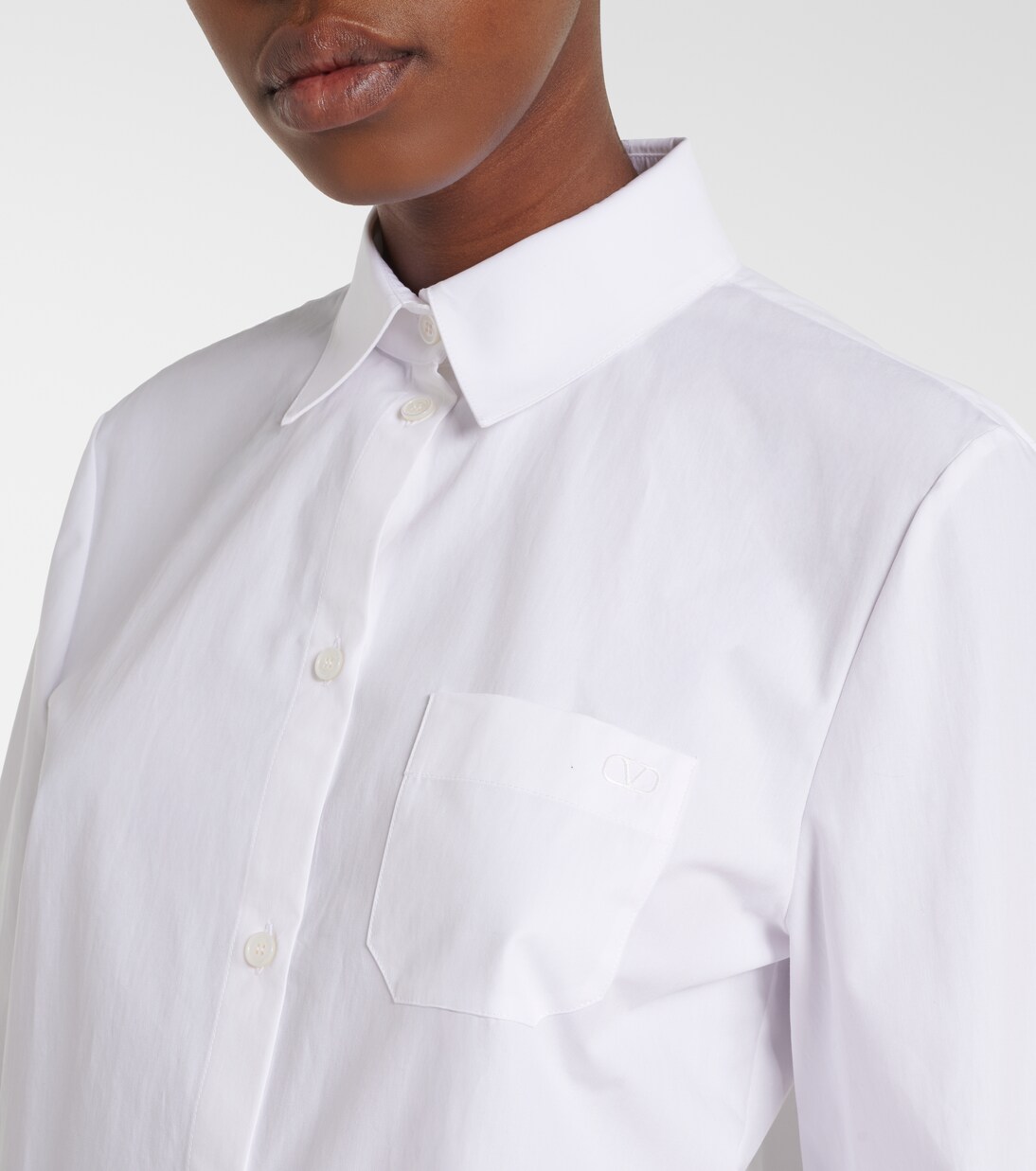 Bow-detail cotton poplin shirt | Valentino