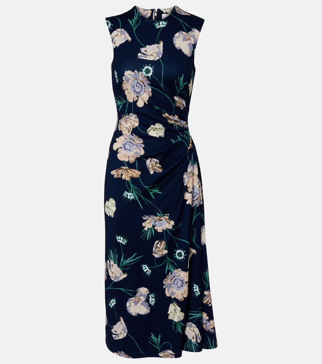 Draped floral jersey midi dress | Erdem
