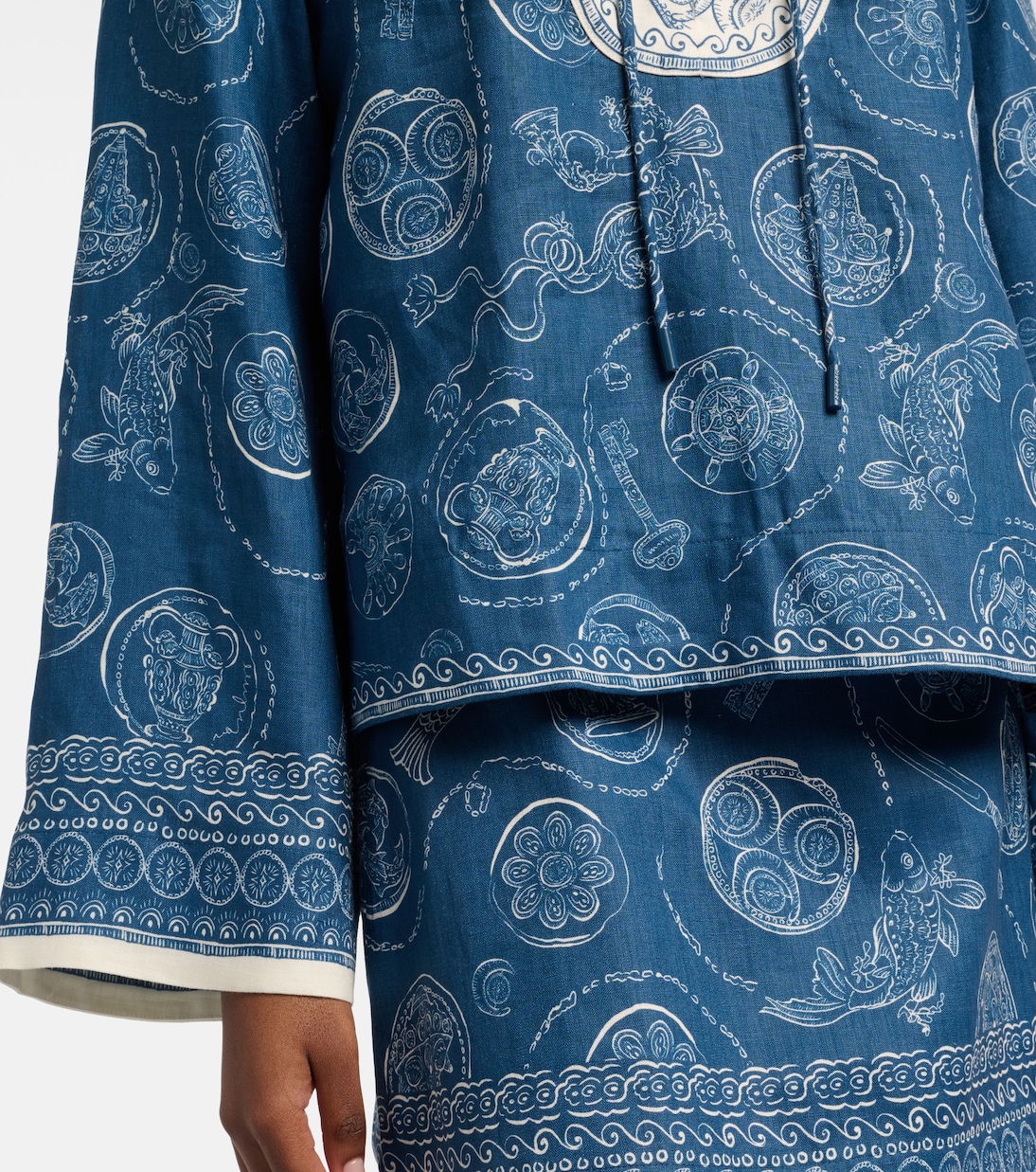 بلوزة من الكتان بطبعات Lucky | Alémais