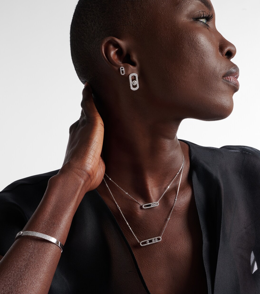 Collar Move de oro blanco de 18 ct con diamantes | Messika