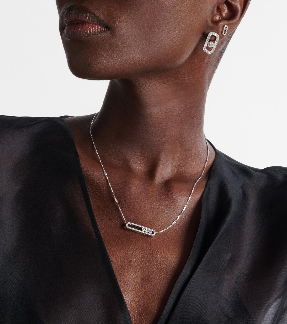 Collar Move de oro blanco de 18 ct con diamantes | Messika