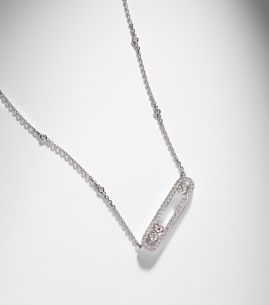 Collar Move de oro blanco de 18 ct con diamantes | Messika