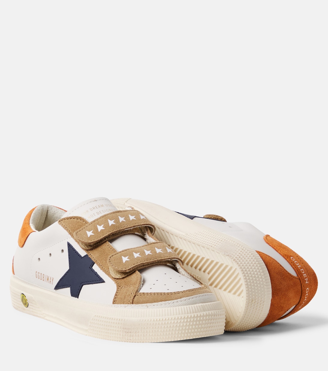 May suede-trimmed leather sneakers | Golden Goose Kids