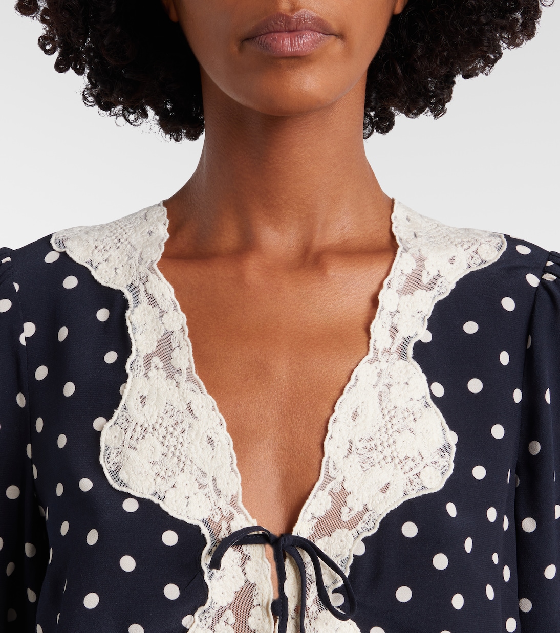 Ursula polka-dot crêpe de chine top | Rixo