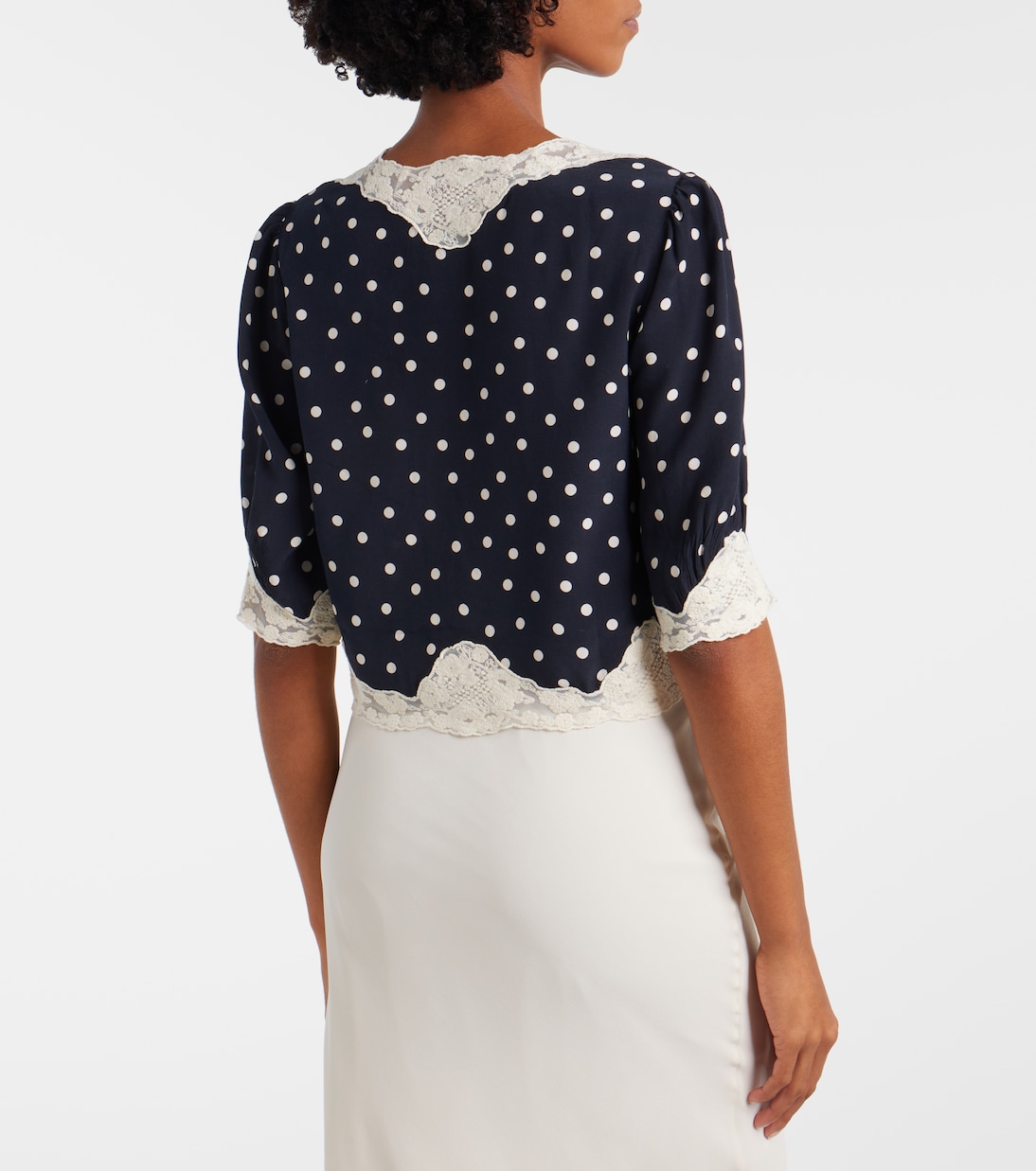 Ursula polka-dot crêpe de chine top | Rixo