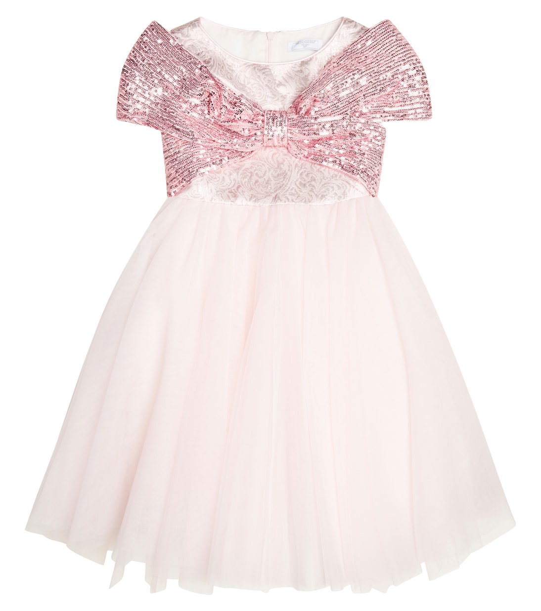Robe en brocart et tulle à sequins | Monnalisa