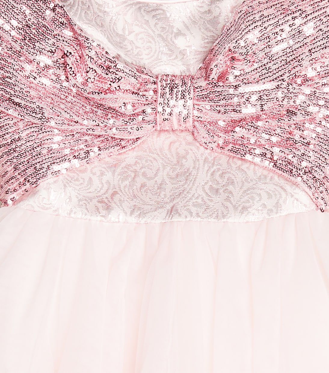 Robe en brocart et tulle à sequins | Monnalisa