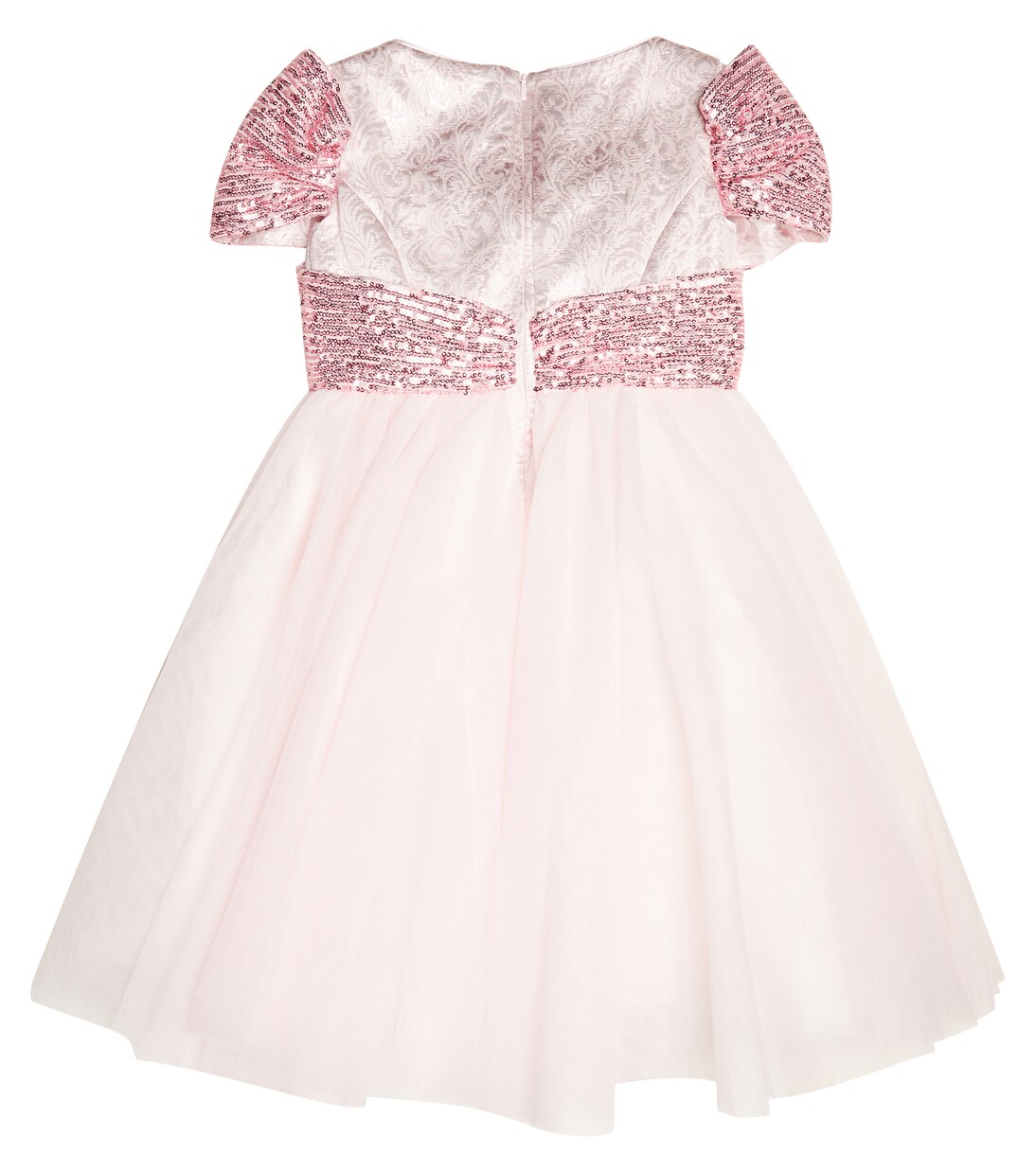 Robe en brocart et tulle à sequins | Monnalisa