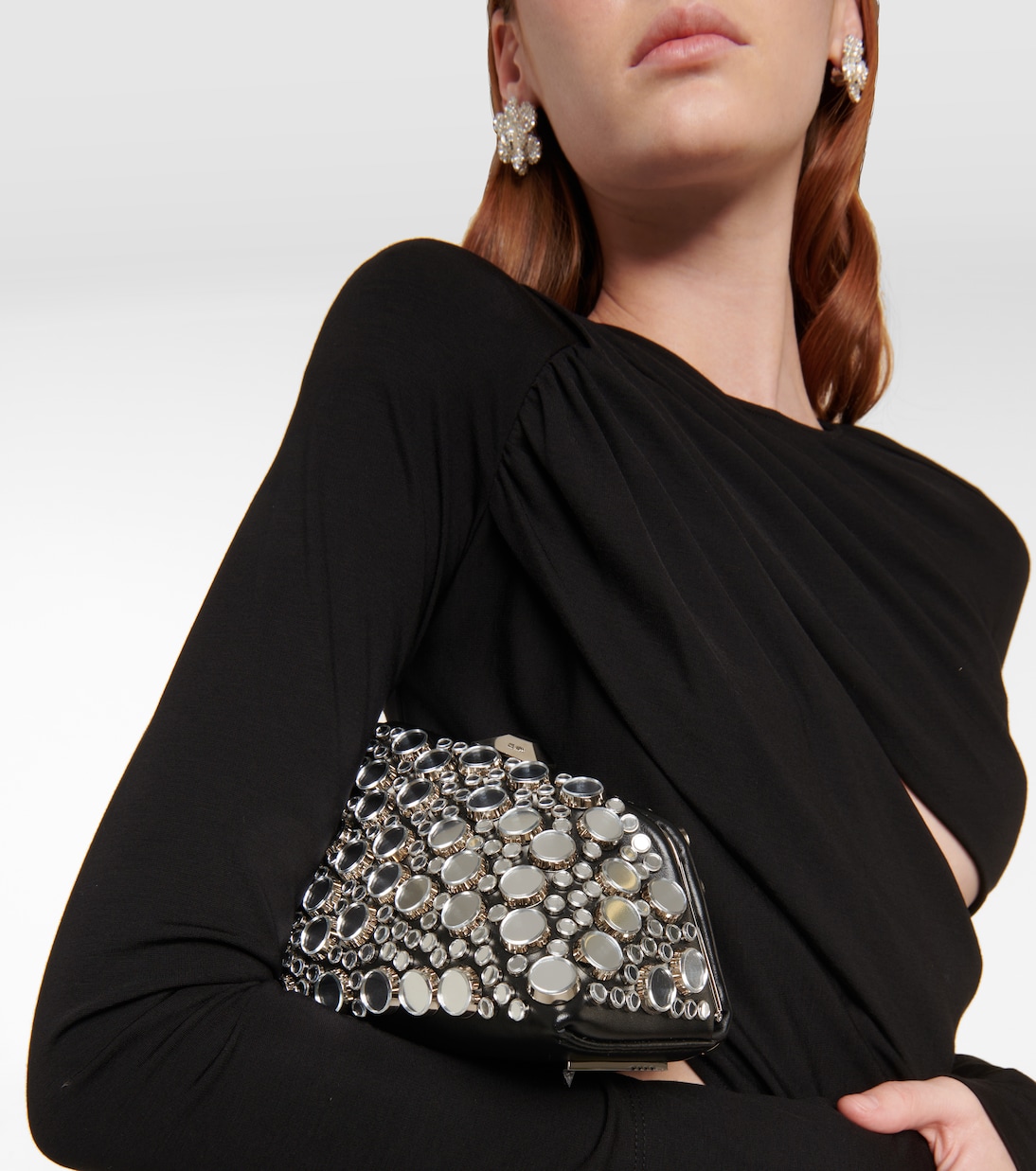 Verzierte Clutch Midnight Mini aus Leder | The Attico