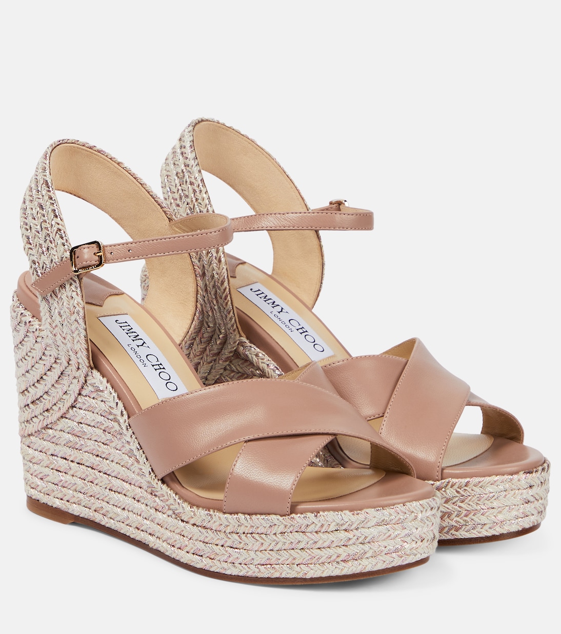 Dellena 100 leather wedge sandals | Jimmy Choo