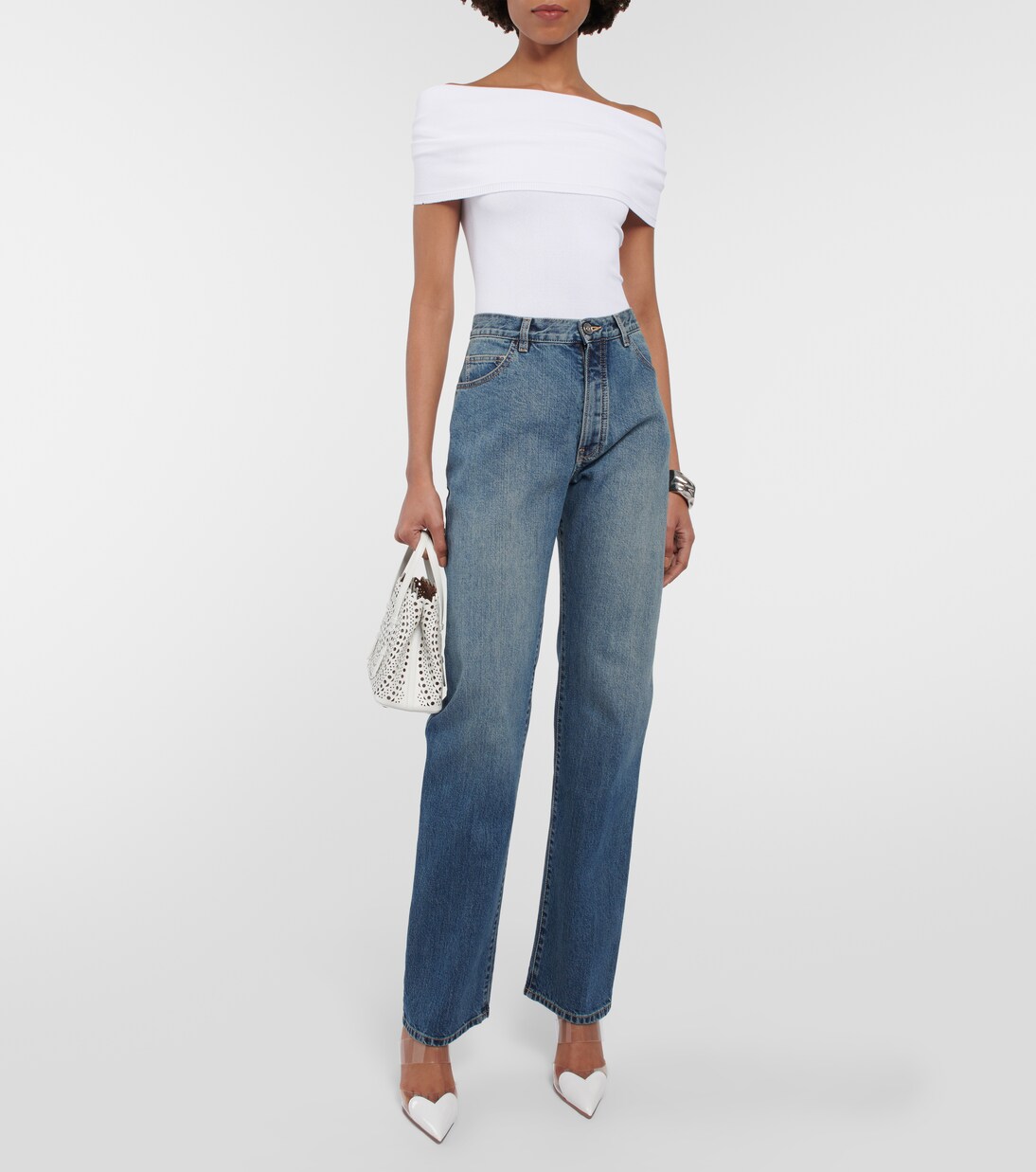 Off-shoulder knit bodysuit | Alaïa