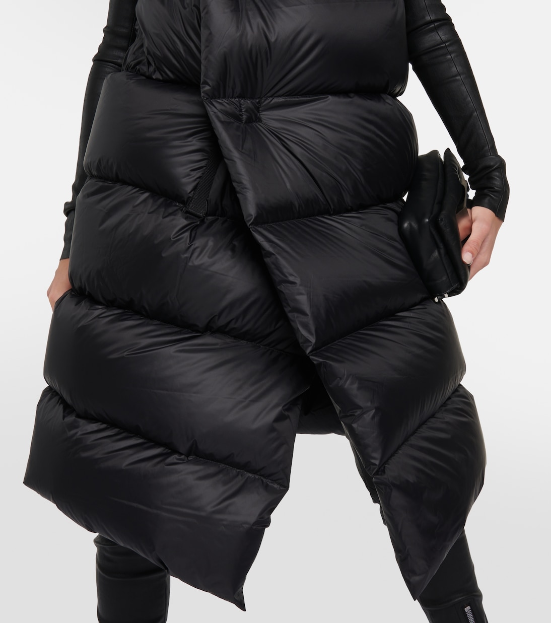 Abrigo con capucha y paneles de plumas | Rick Owens