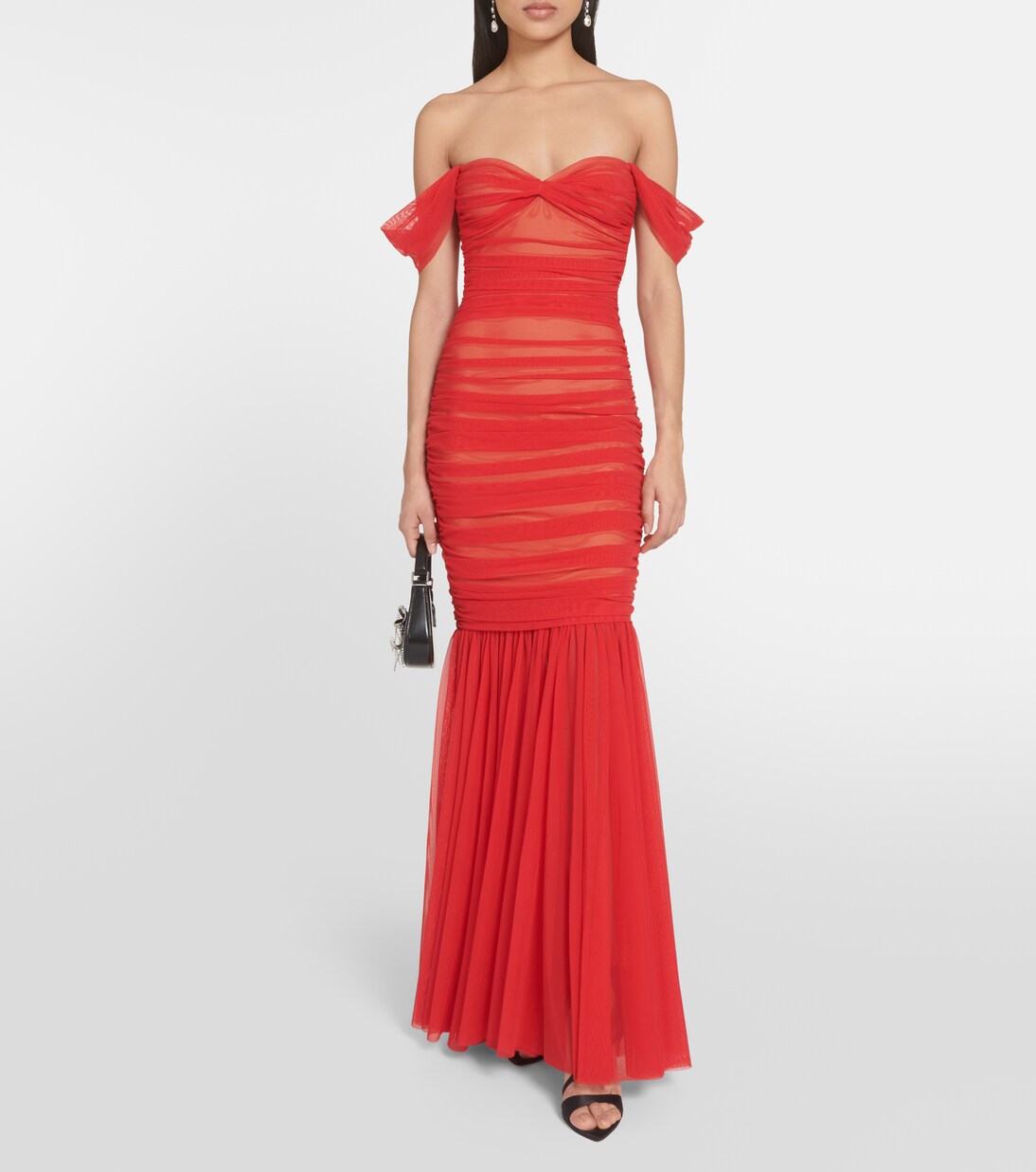 Off-Shoulder-Robe Walter aus Mesh | Norma Kamali