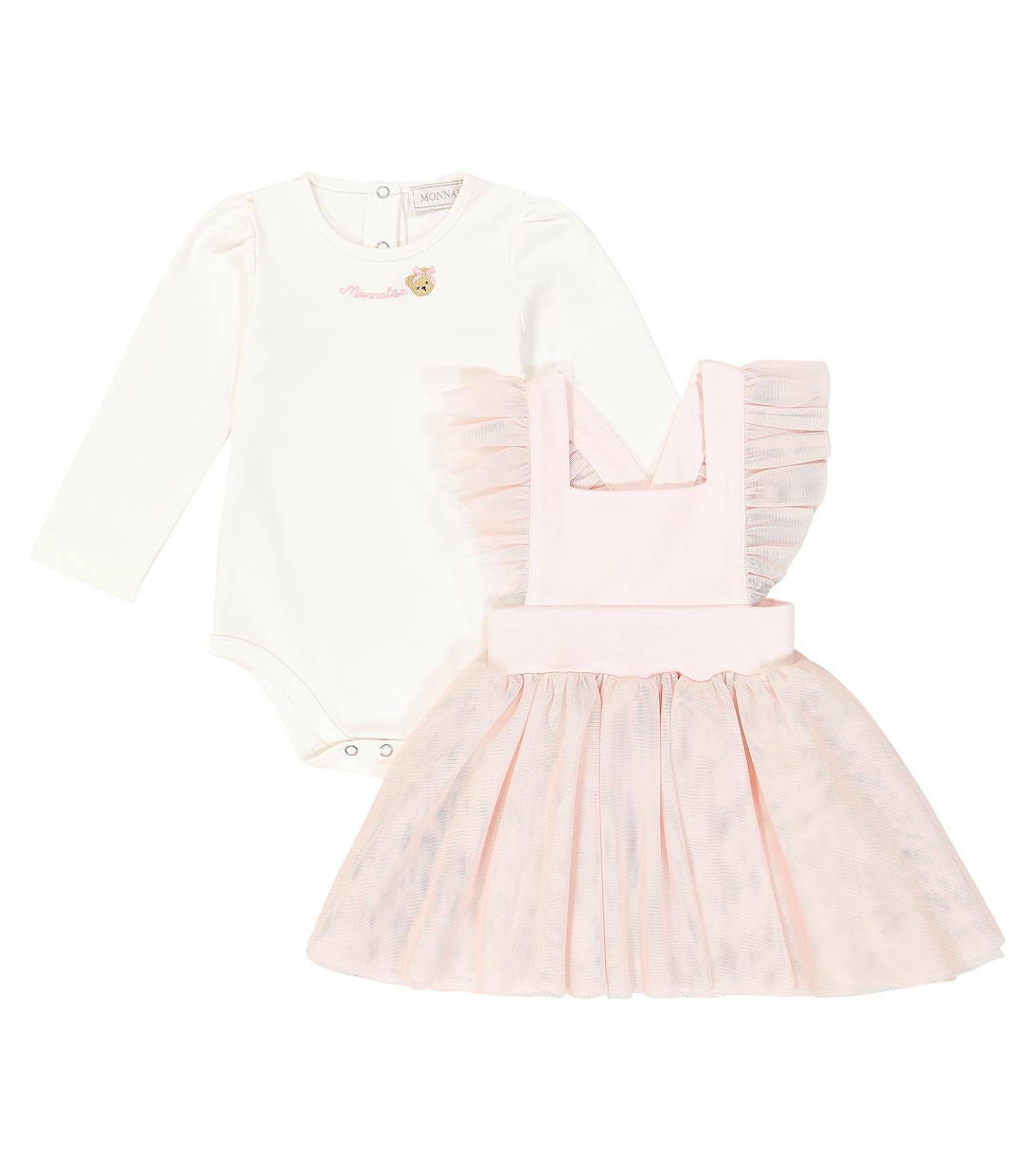 Bébé – Ensemble robe et body en coton et tulle | Monnalisa