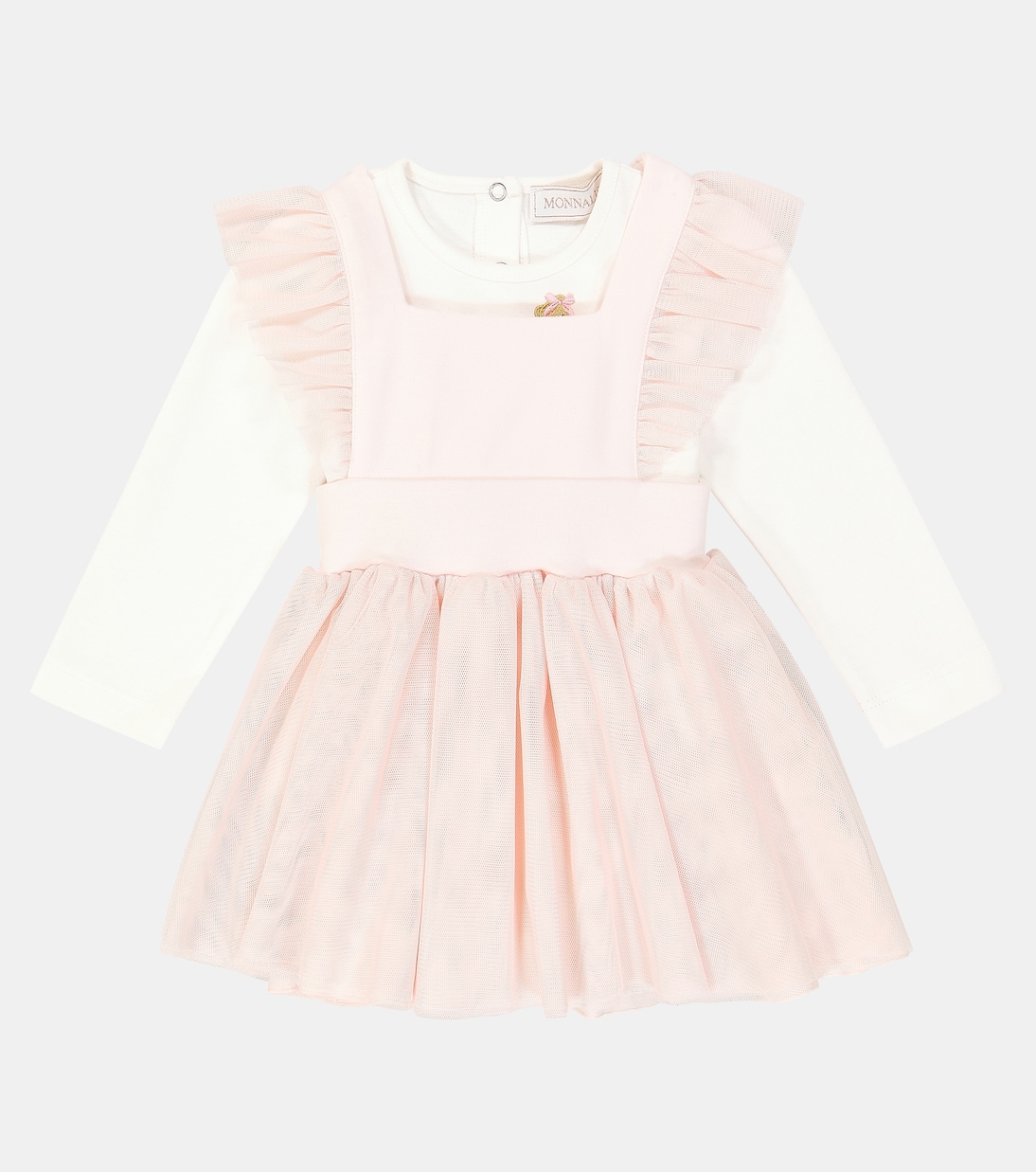Bébé – Ensemble robe et body en coton et tulle | Monnalisa