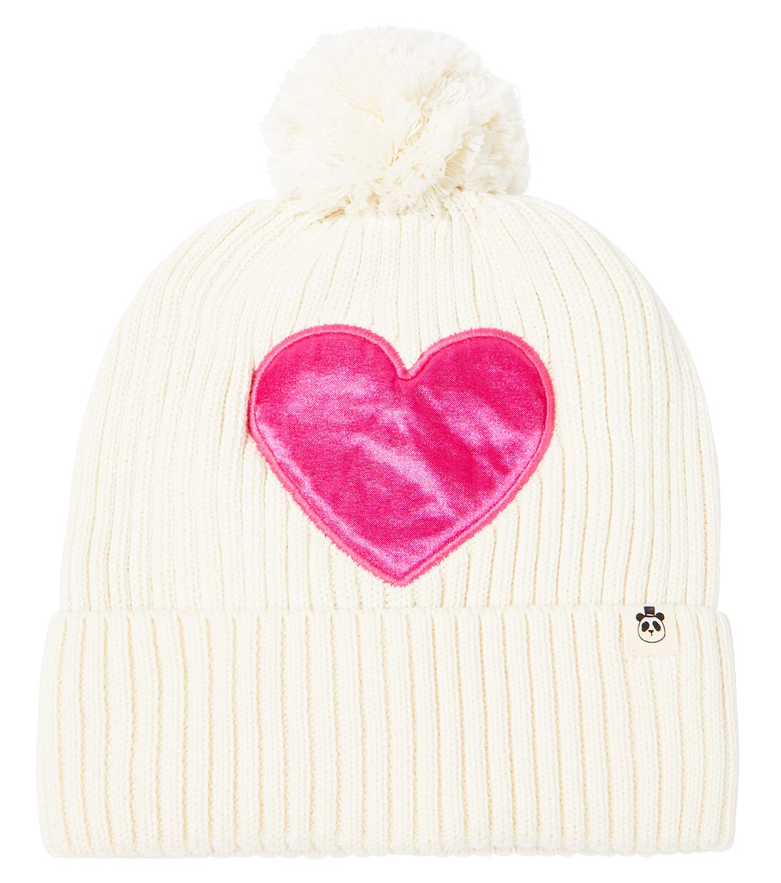 Embroidered rib-knit cotton beanie | Mini Rodini