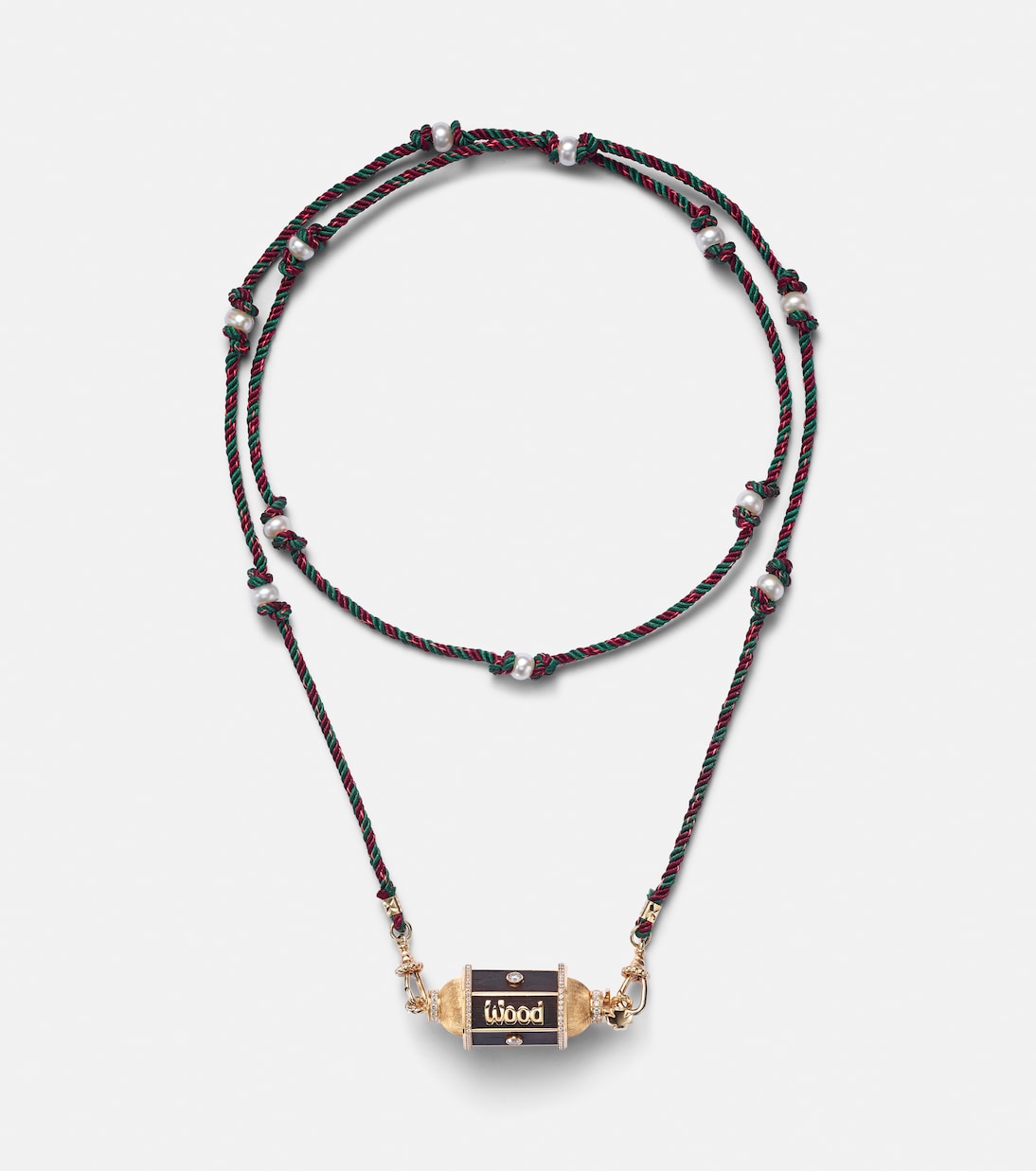 Knock on Wood 18kt gold locket necklace with diamonds | Marie Lichtenberg