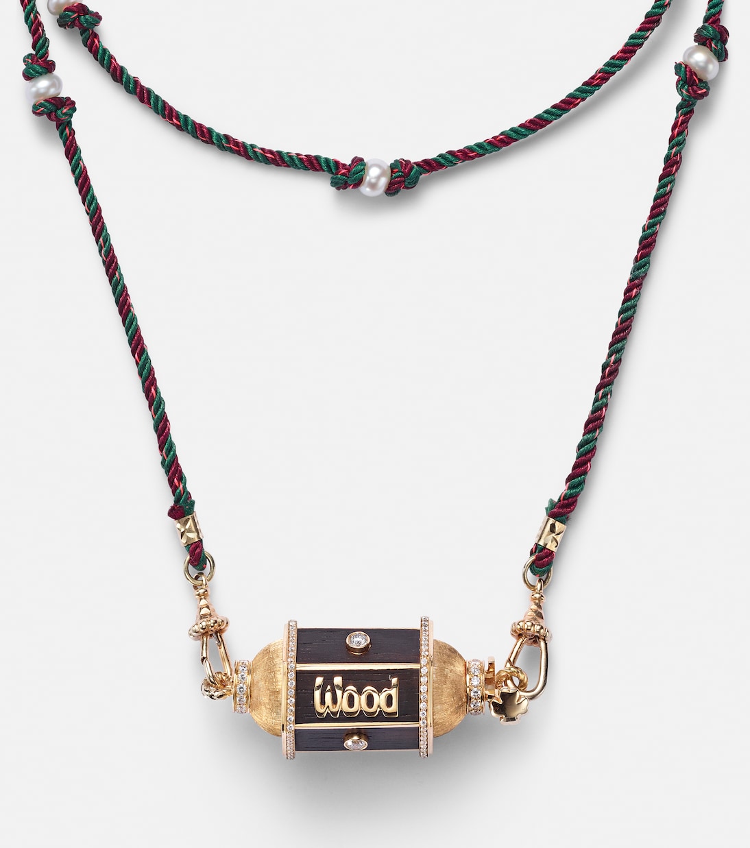 Knock on Wood 18kt gold locket necklace with diamonds | Marie Lichtenberg