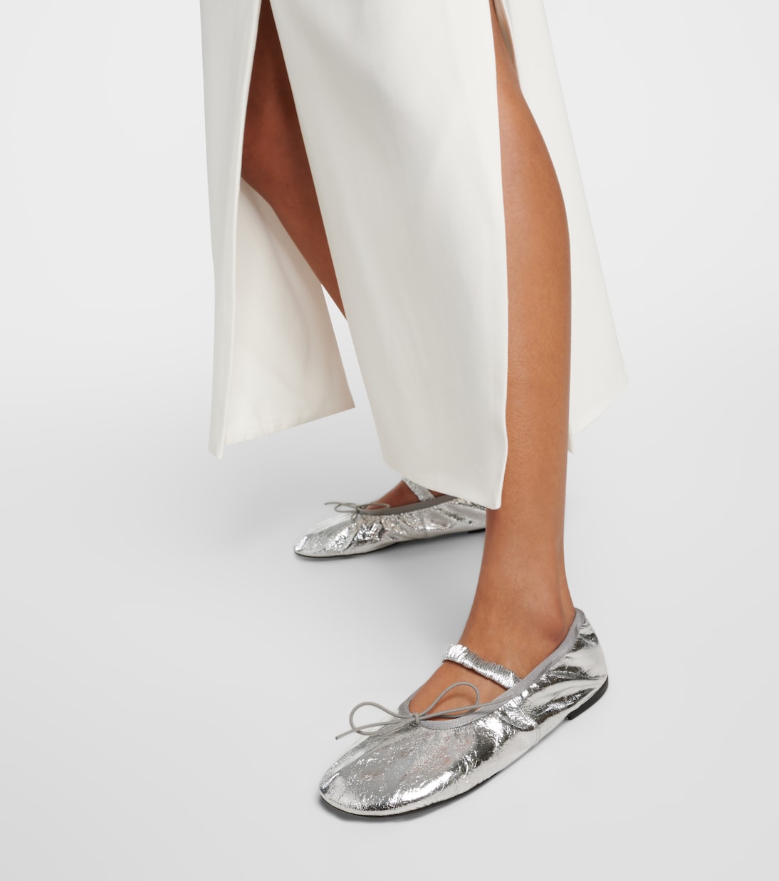 Metallic leather ballet flats | Proenza Schouler