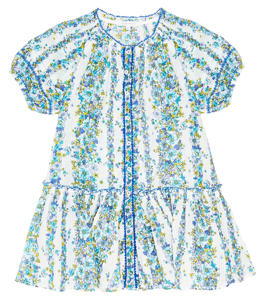 Andrea striped floral cotton dress | Poupette St Barth Kids