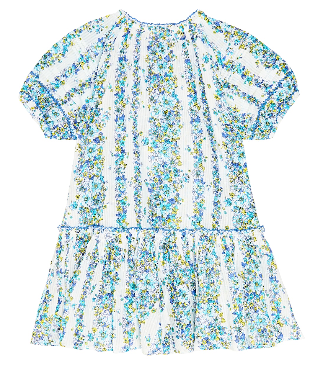 Andrea striped floral cotton dress | Poupette St Barth Kids