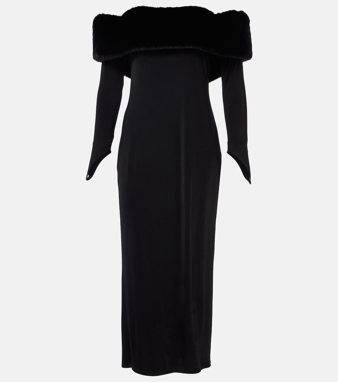 Yazi faux fur-trimmed silk-blend gown | The New Arrivals Ilkyaz Ozel