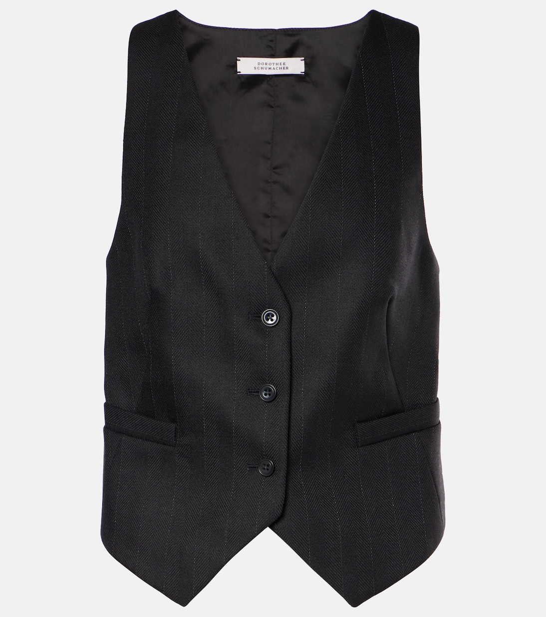 Modern Sophistication pinstripe wool vest | Dorothee Schumacher
