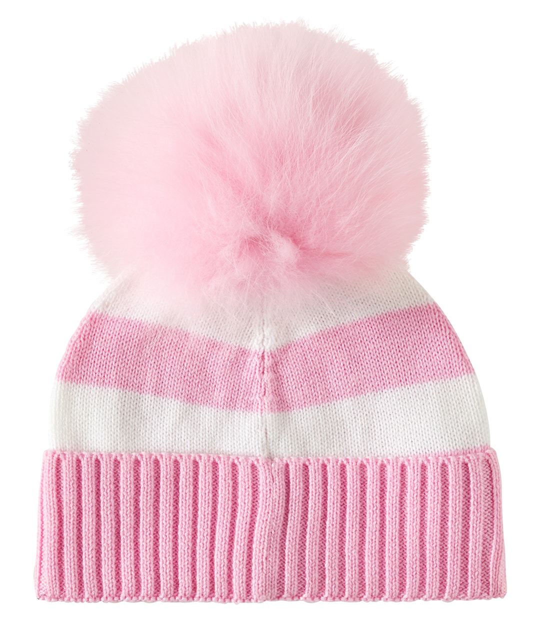 x Barbie® pompom embroidered striped beanie | Monnalisa