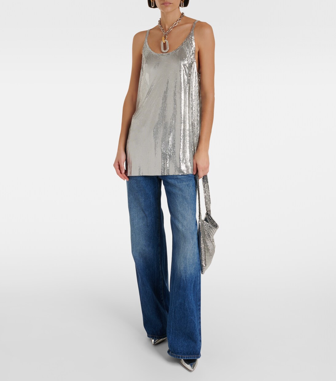 Top aus Metall-Mesh | Rabanne