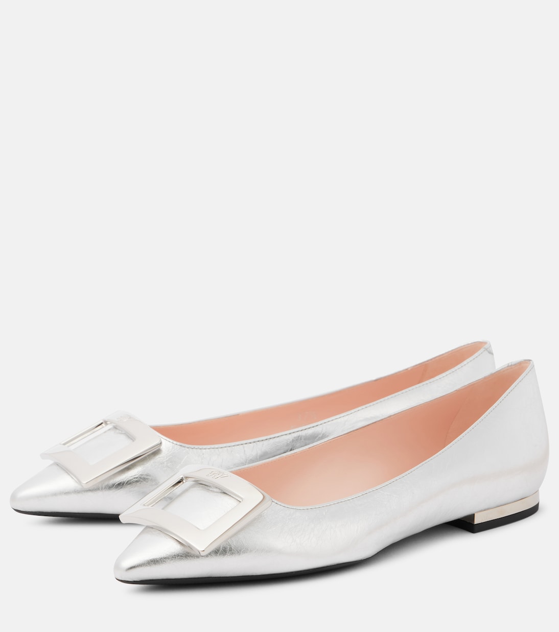 Metallic leather ballet flats | Roger Vivier