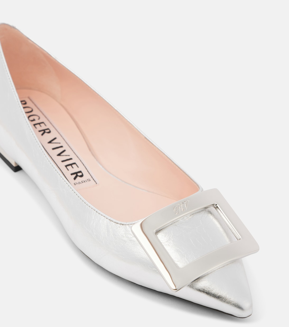 Metallic leather ballet flats | Roger Vivier