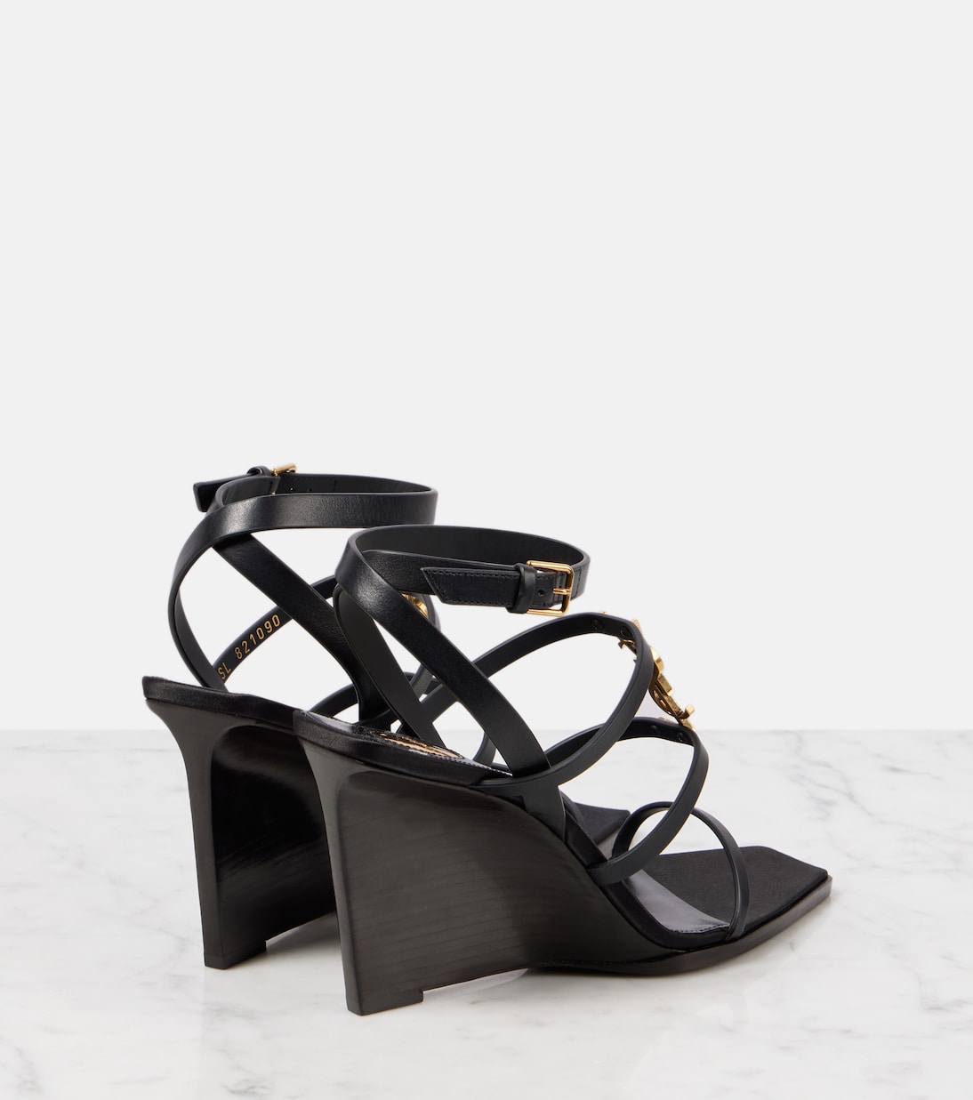 Wedge-Sandalen Cassandra 90 aus Leder | Saint Laurent