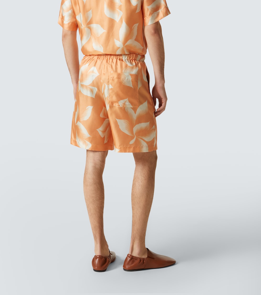 Shorts in seta con stampa | Dries Van Noten
