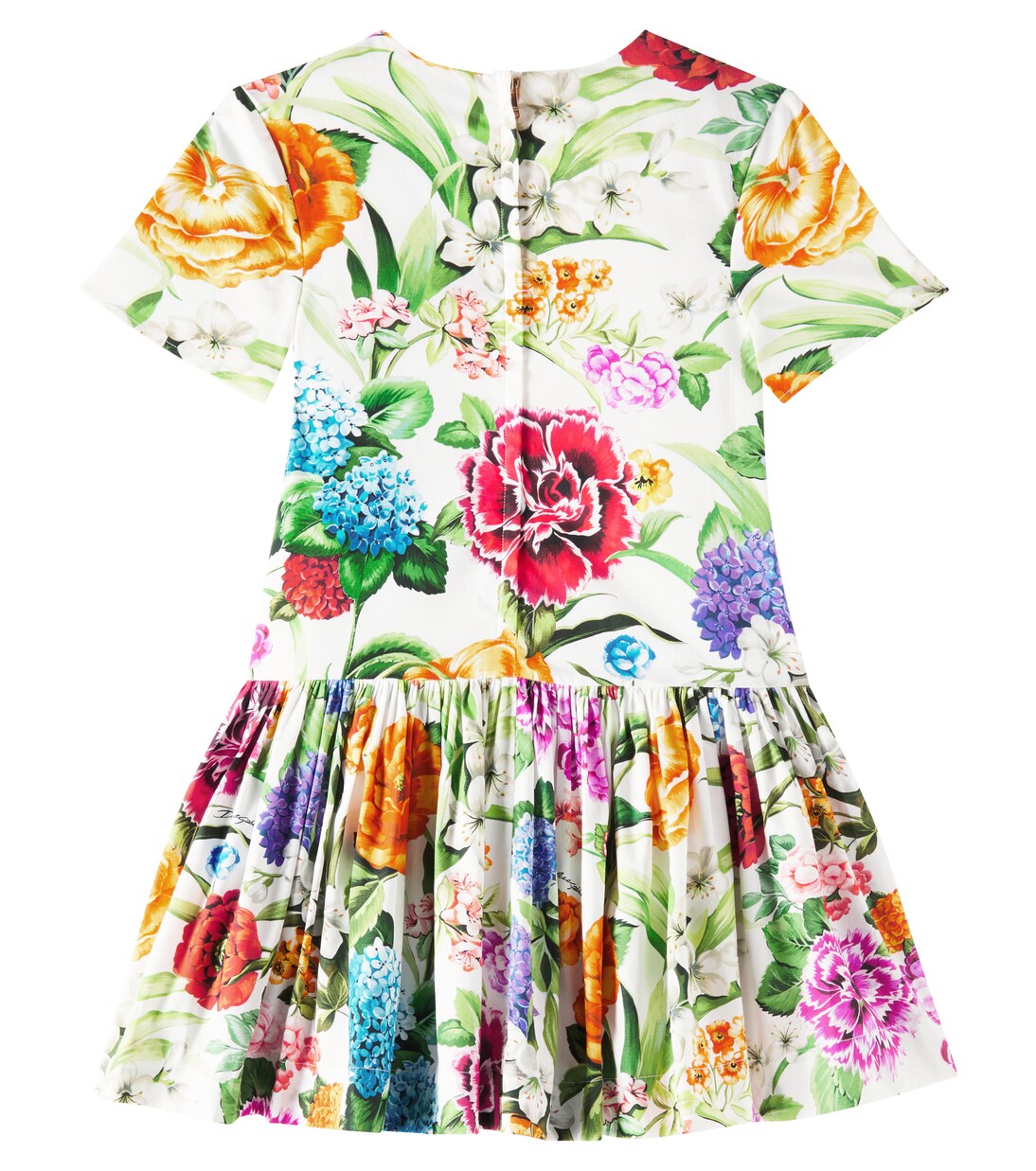 Floral cotton poplin dress | Dolce&Gabbana Kids