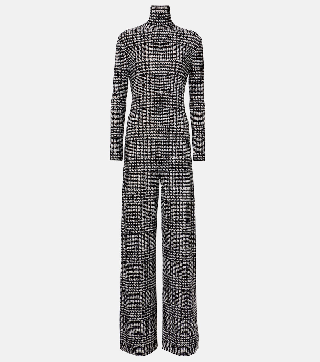 Turtleneck plaid jumpsuit | Norma Kamali