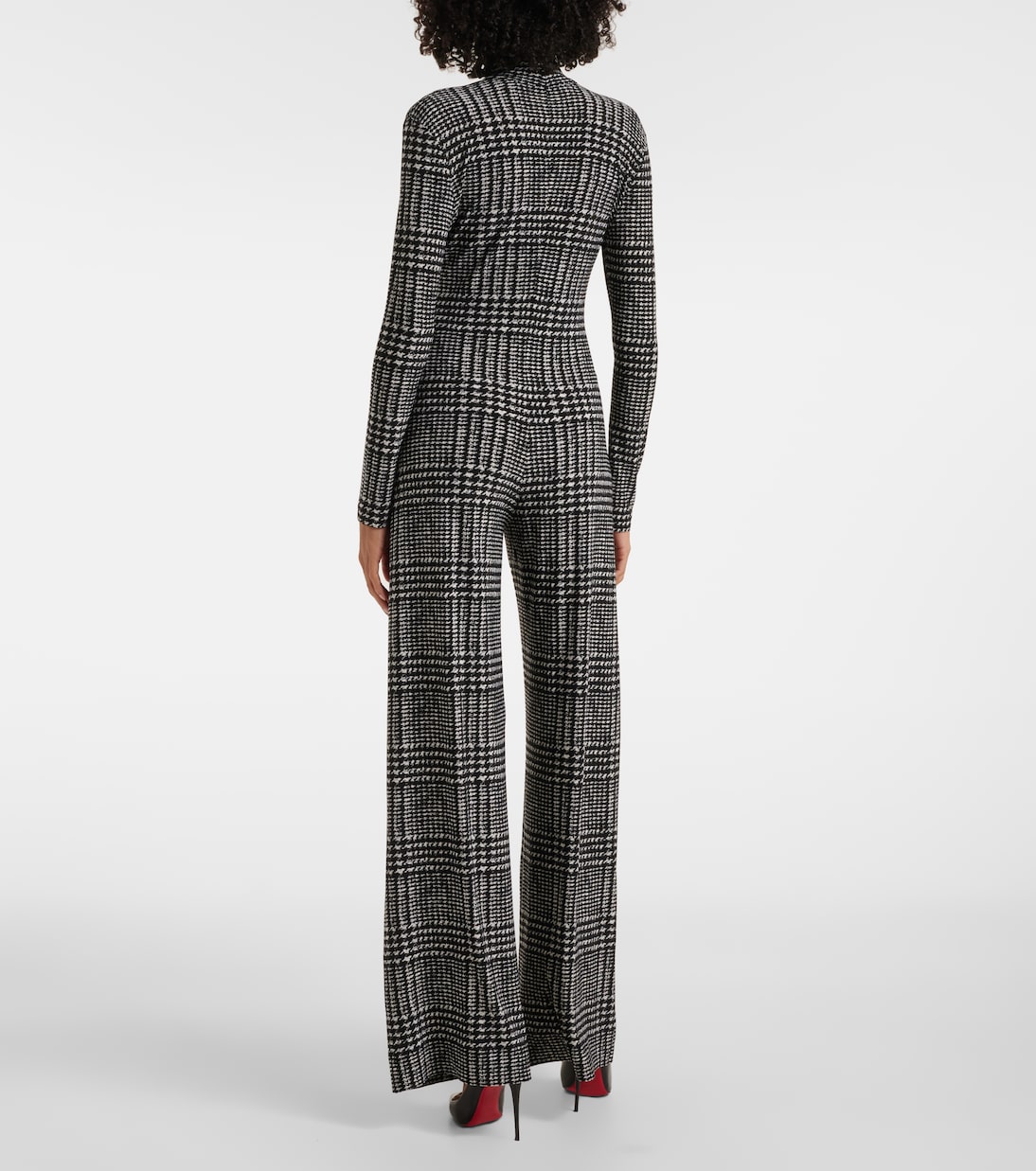 Turtleneck plaid jumpsuit | Norma Kamali