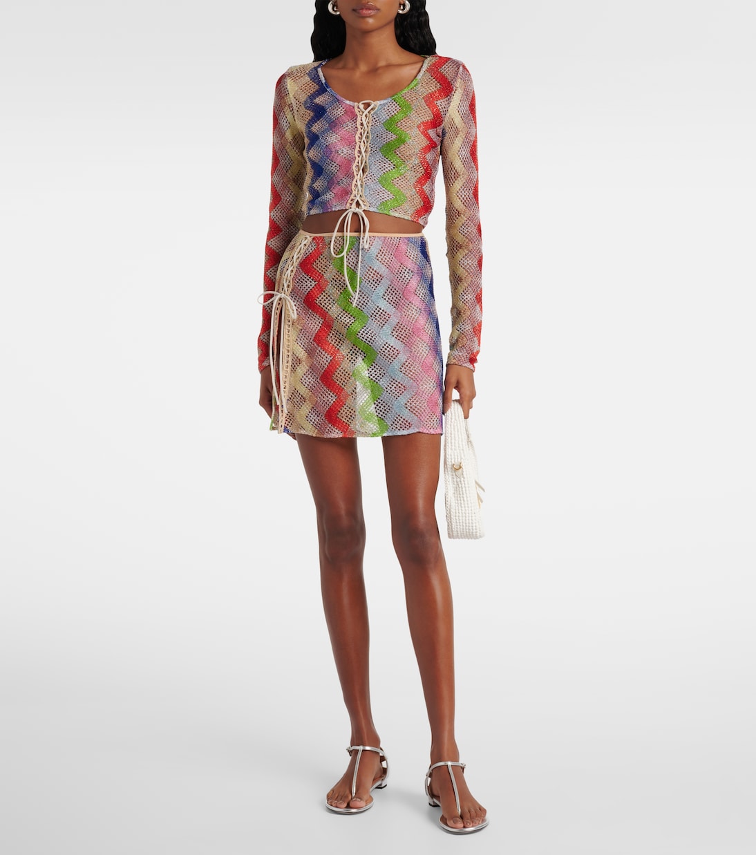 Minifalda de croché con zigzag | Missoni
