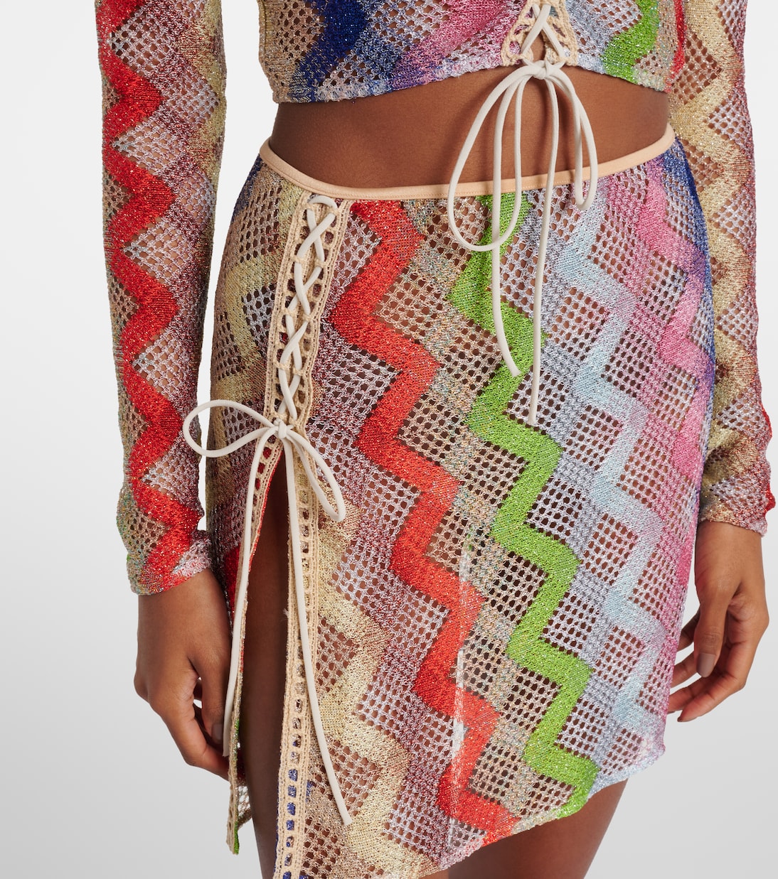 Minifalda de croché con zigzag | Missoni