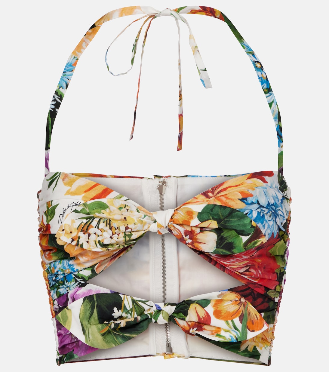 Crop top de algodón floral | Dolce&Gabbana