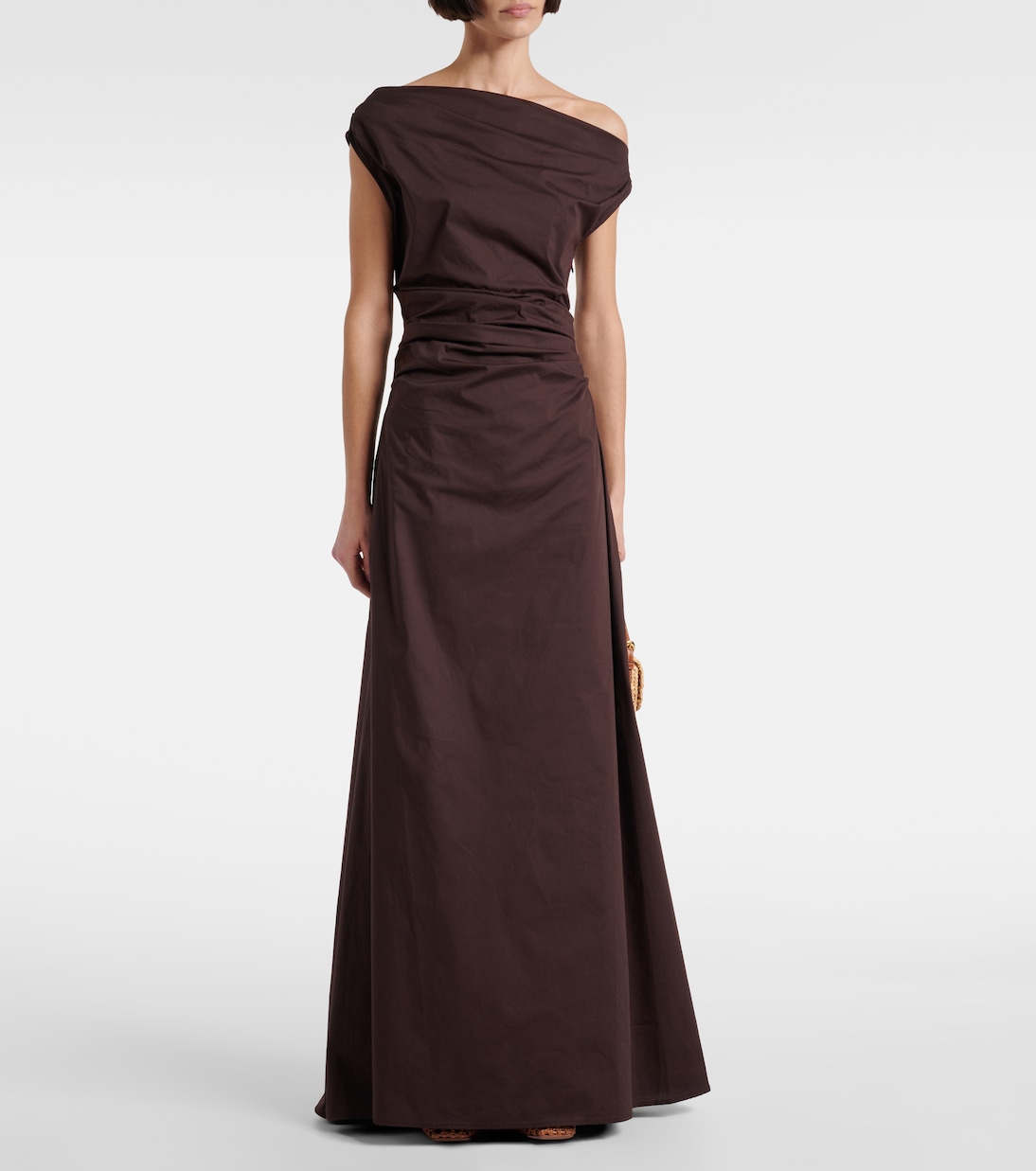 One-Shoulder-Maxikleid Phare aus Baumwolle | Staud