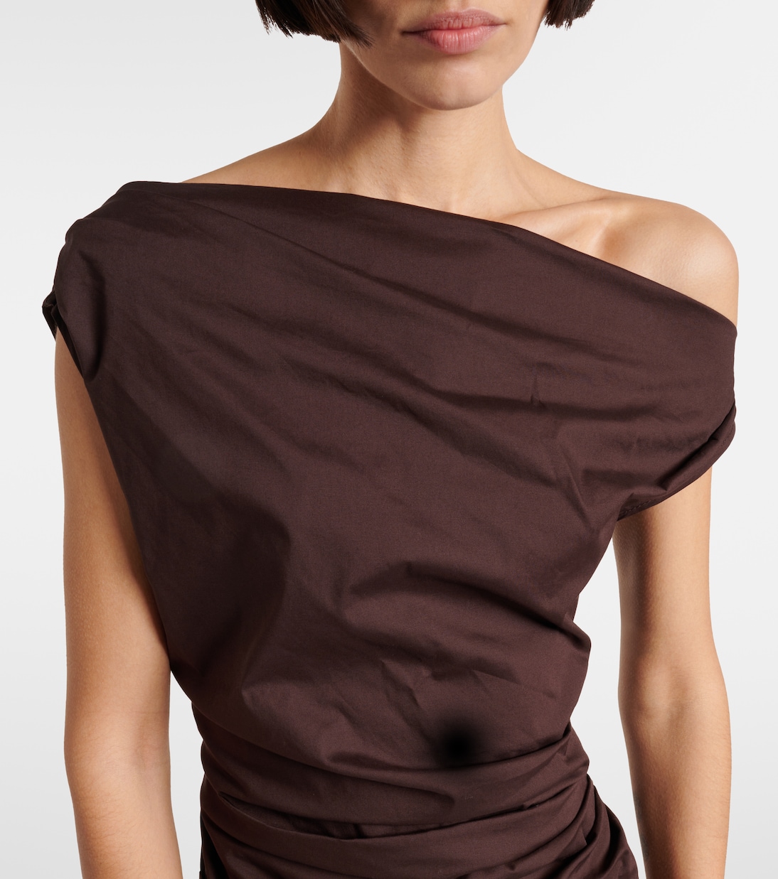 One-Shoulder-Maxikleid Phare aus Baumwolle | Staud