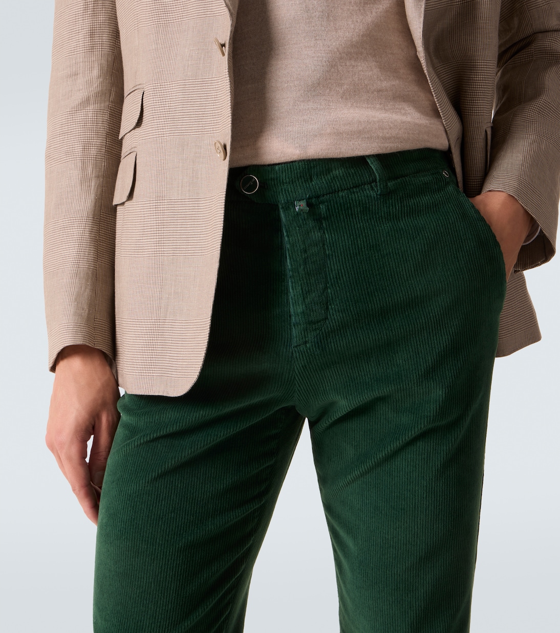 Cotton-blend corduroy slim pants | Kiton