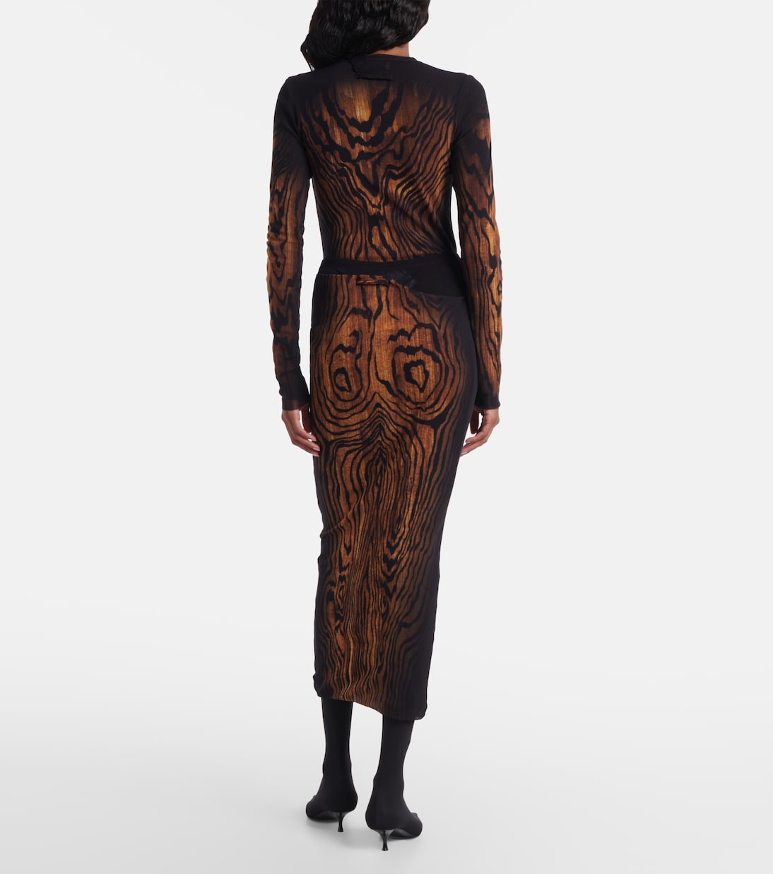 Wood trompe l'œil tulle midi skirt | Jean Paul Gaultier