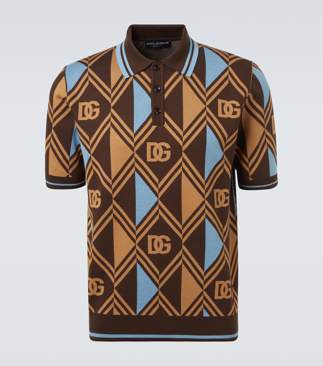 Polohemd DG aus Jacquard | Dolce&Gabbana